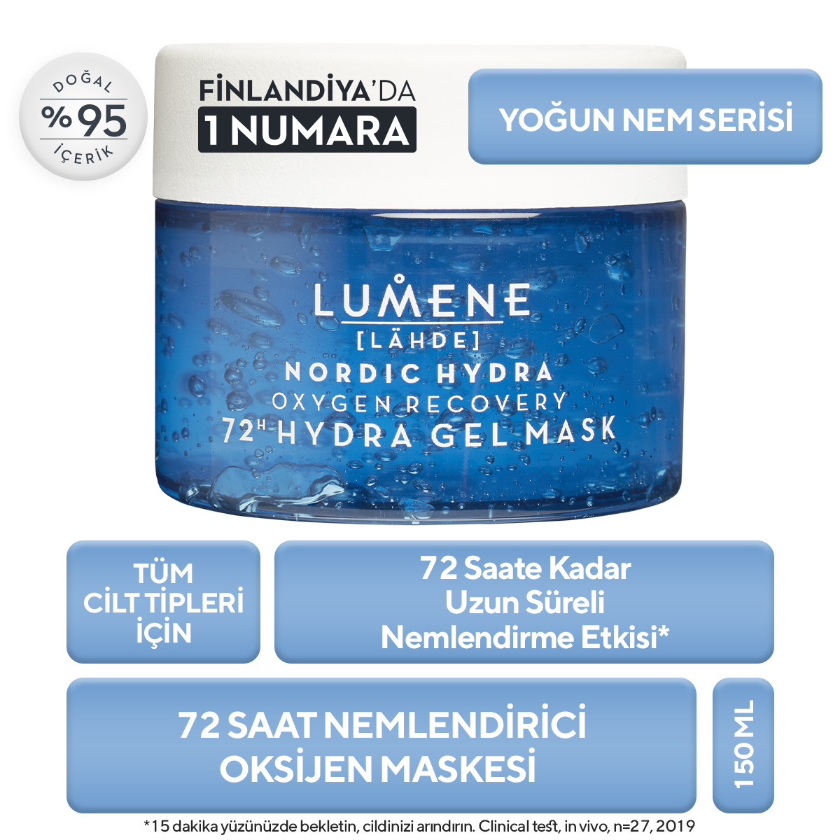 72 Saat Nemlendirici Oksijen Maskesi 150 ML - Oxygen Recovery 72h Hydra Gel Mask Oxyvery 